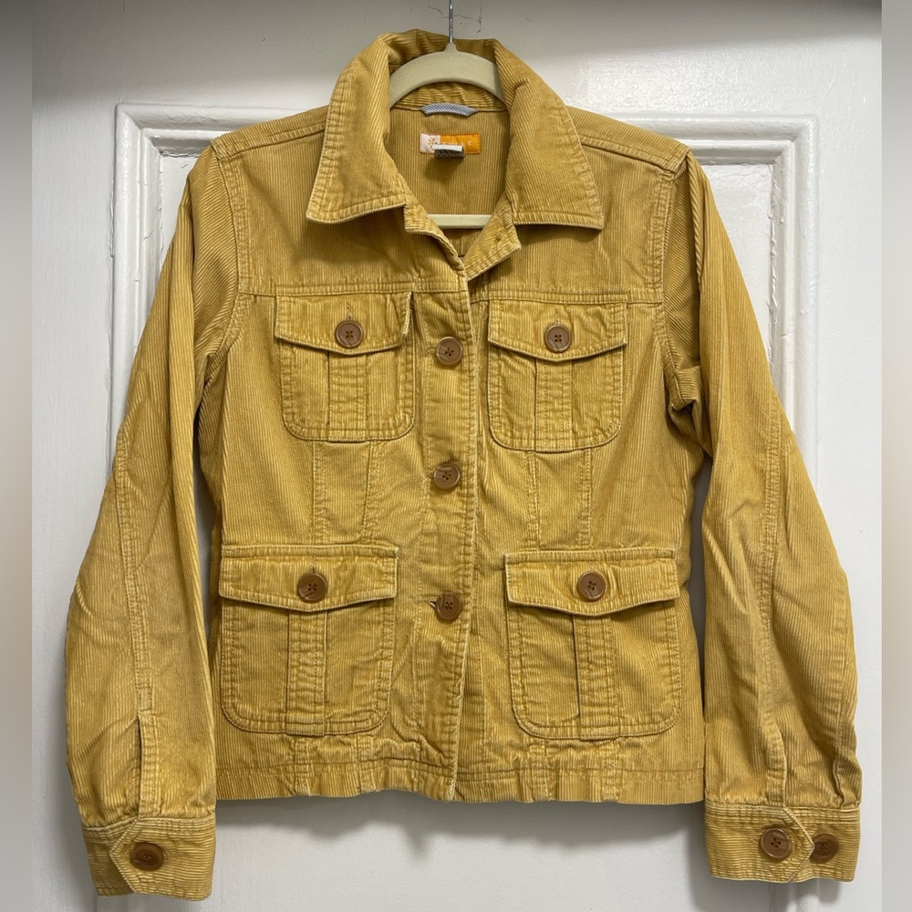 Vintage Tulle Mustard Yellow Corduroy Utility Jacket
